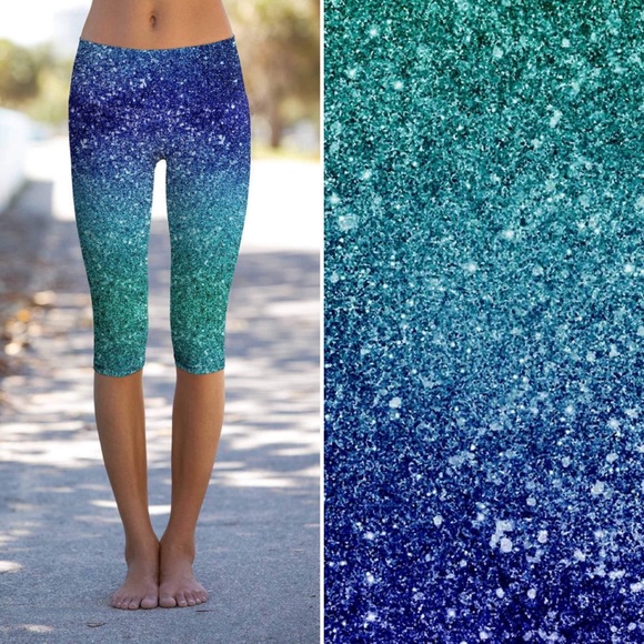 💙 Ocean Drive Ellie Blue Performance Yoga Capri - Picture 1 of 5